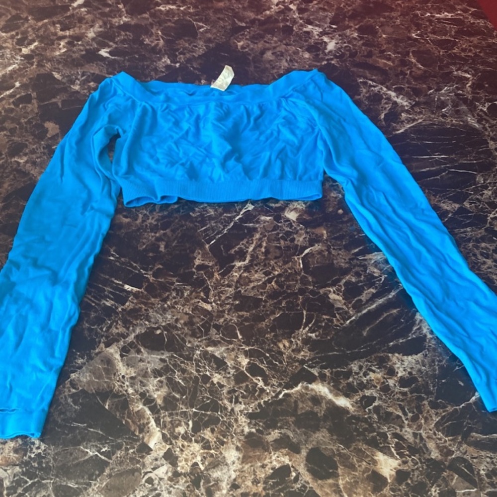 Blue crop top